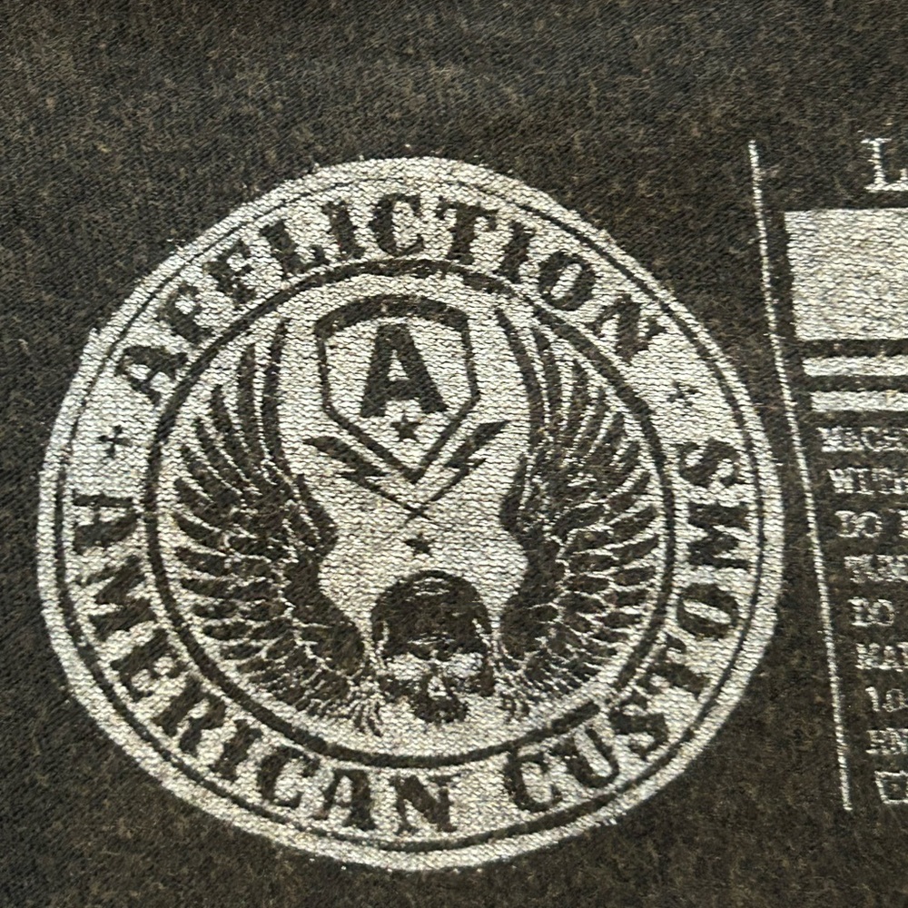 Affliction Black Tank Top with Gold & White Eagle Graphic - Picture 13 of 15
